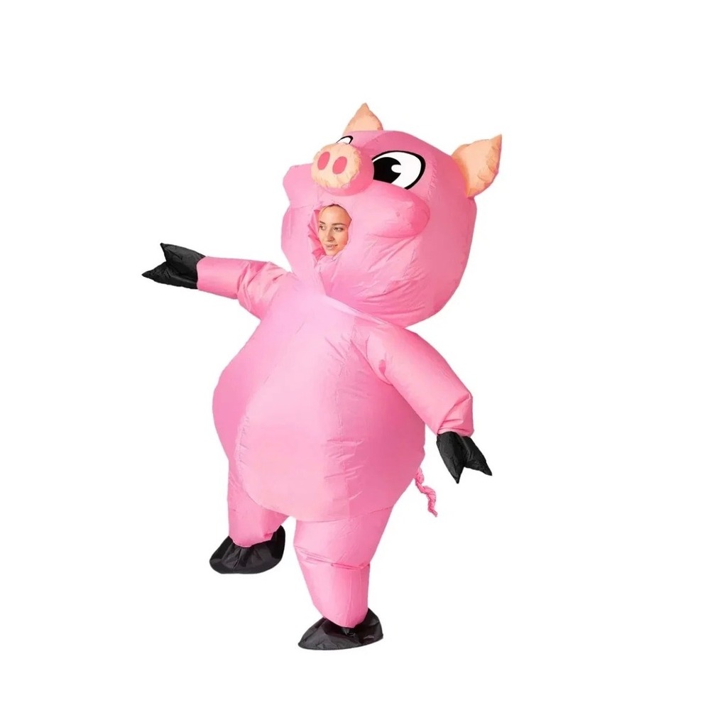 Spooktacular Creations Inflatable Piggy Costume Adult One Size Pink 8ft Tall